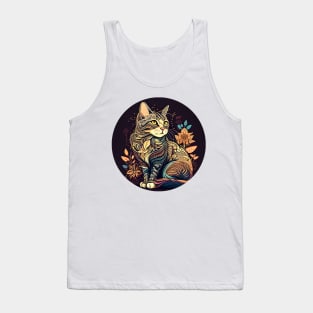 Beautiful Cat Boho - Colorful Cat Kitten Lover Tank Top